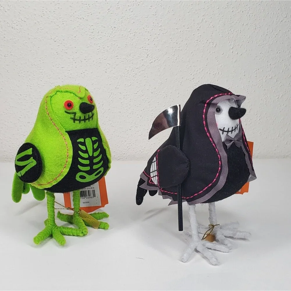 2024 Full Set Of 8 Target Hyde & EEK! Featherly Friends Halloween Fabric Birds